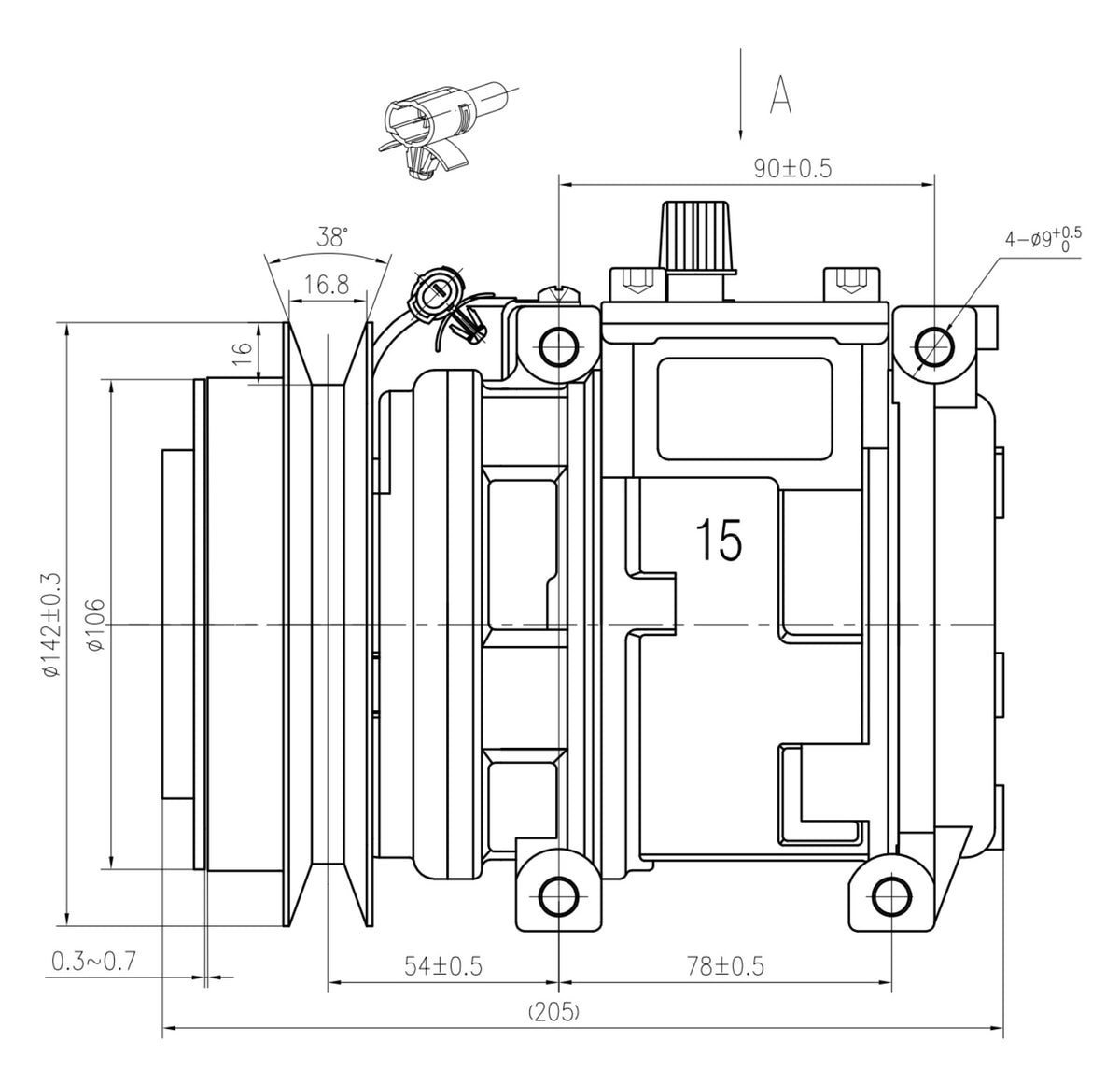 AC Compressor for HINO (CO.80.007)