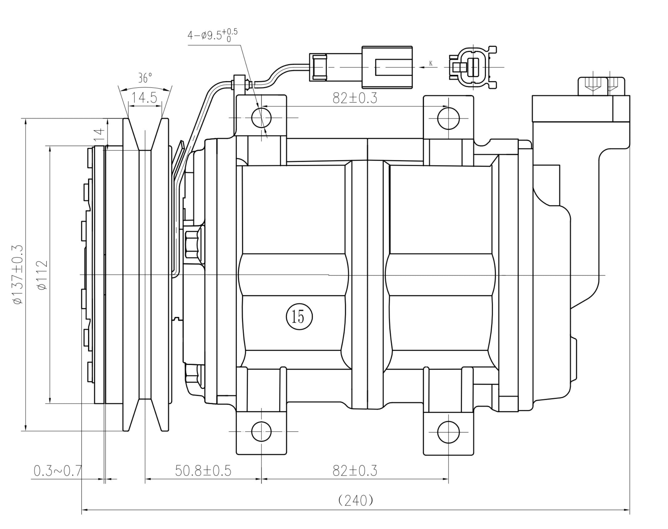 AC Compressor for HITACHI & JOHN DEERE (CO.903.004)
