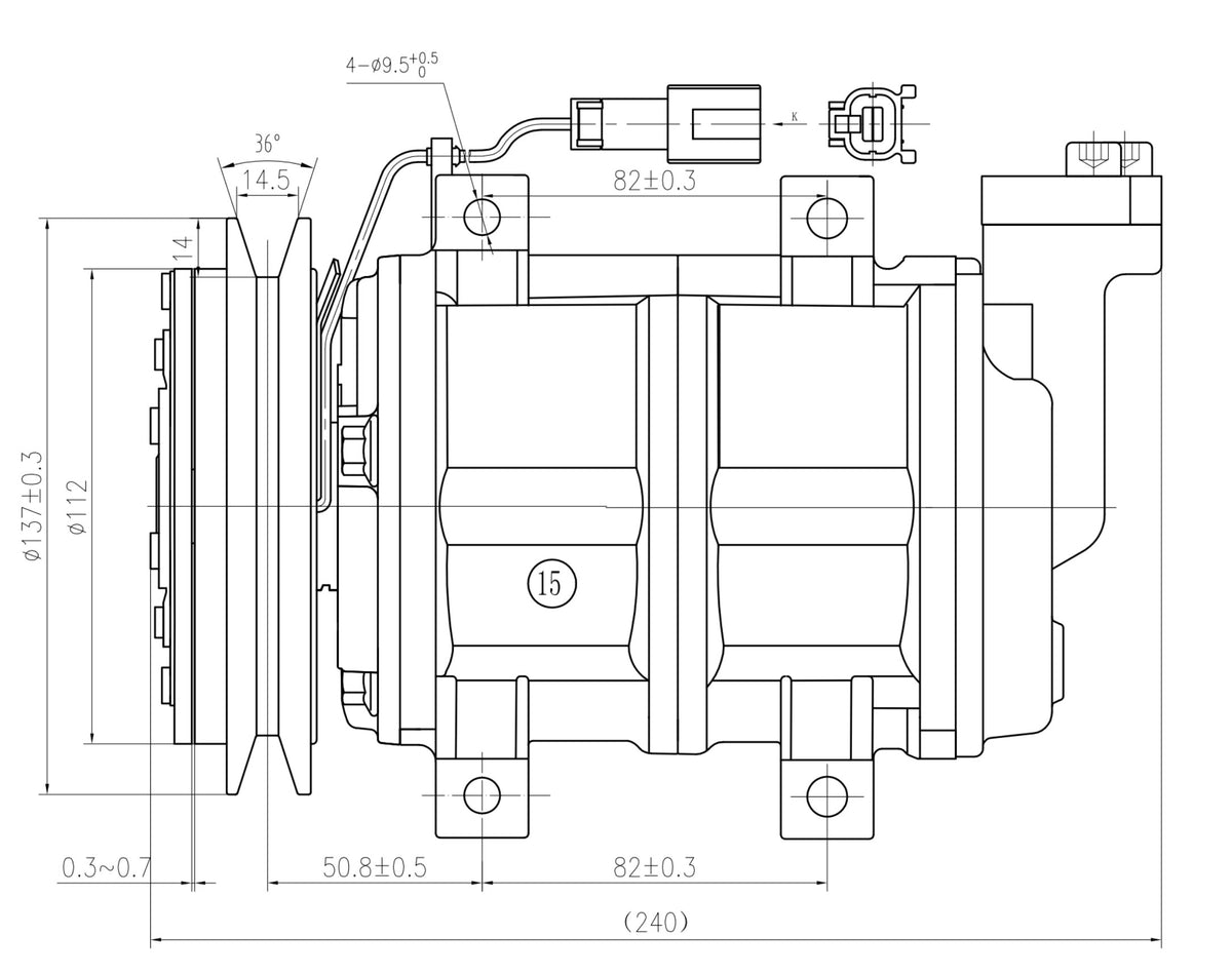 AC Compressor for HITACHI & JOHN DEERE (CO.903.004)