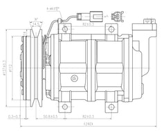 AC Compressor for HITACHI & JOHN DEERE (CO.903.004)