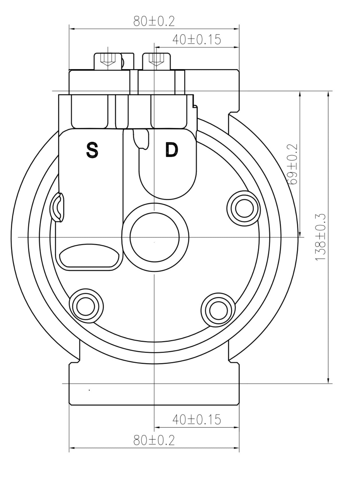 AC Compressor for HITACHI & JOHN DEERE (CO.903.004)