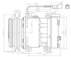 AC Compressor for KOMATSU (CO.905.001)