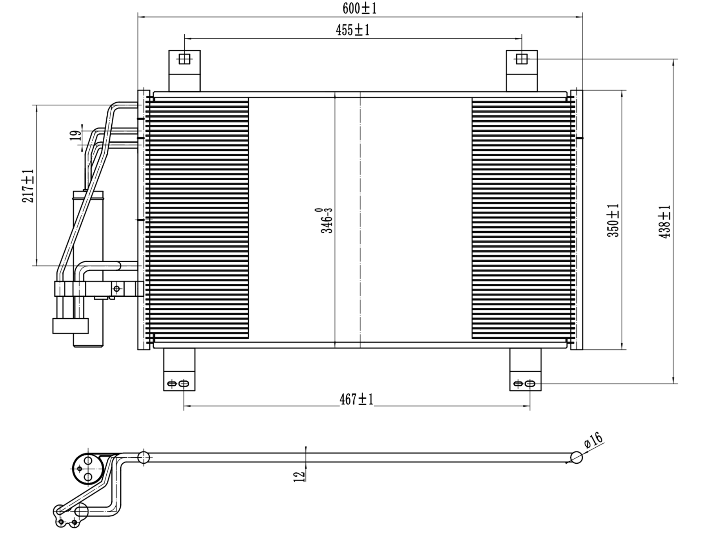 AC Condenser for MAZDA (STB-2074S)