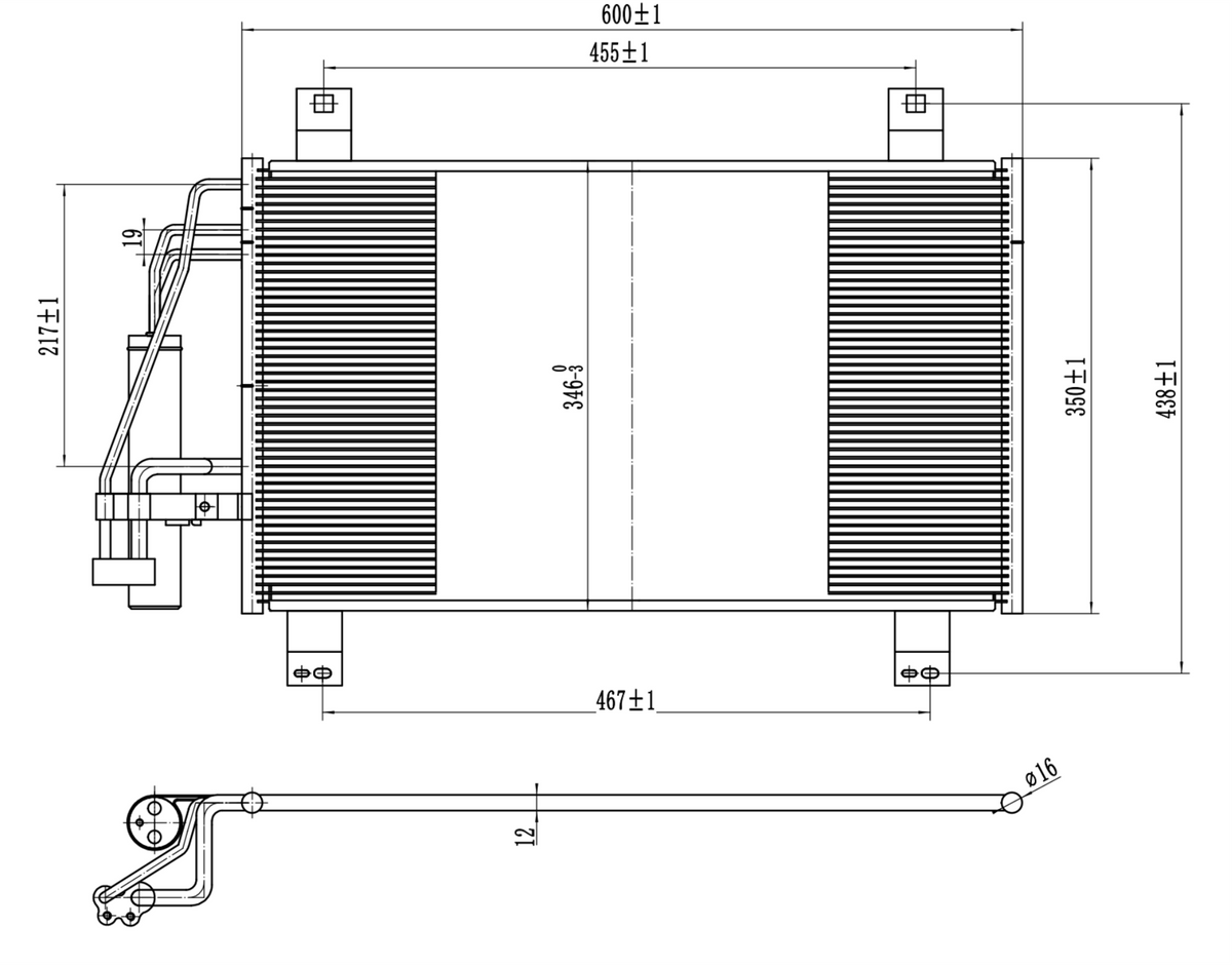 AC Condenser for MAZDA (STB-2074S)
