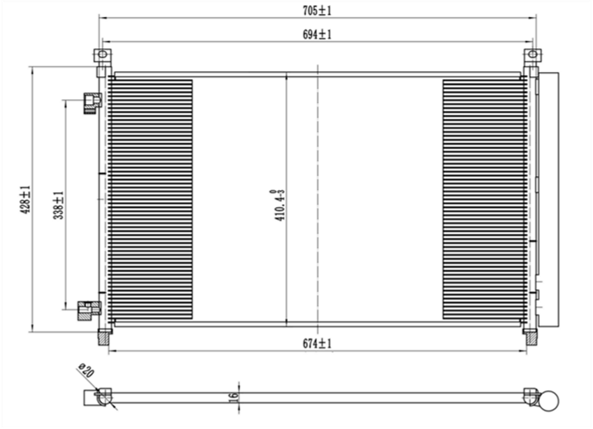 AC Condenser for NISSAN & RENAULT (STB-2216S)